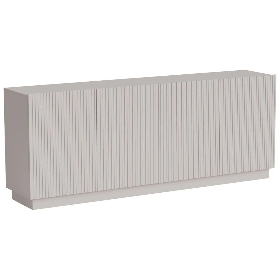 Credenza Beige 4 Ripiani 4 Ante 200x40x78h cm, 8 Vani - Masainas