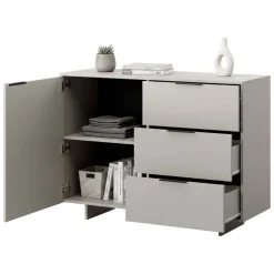Credenza beige 120x41x90h cm 1 anta e 3 cassetti - Rubiera