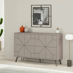 Credenza beige 123x35x62h cm 4 ante - Earl