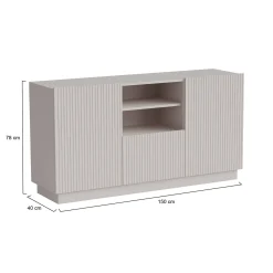 Credenza beige 150x40x78h cm 2 ante e 1 cassetto - Serchio