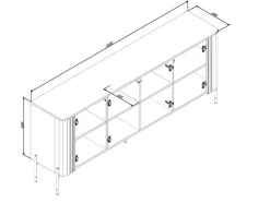 Credenza beige 190x39x80h cm 4 ante - Laion