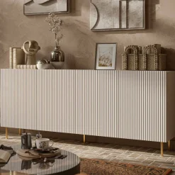 Credenza beige 200x42x82h cm 4 ante - Londa