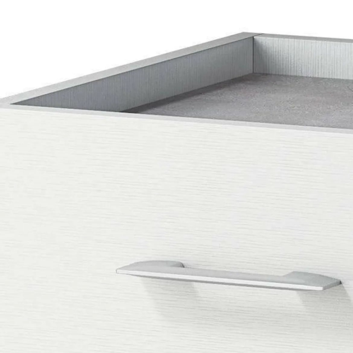 Credenza bianca e cemento 90x41x87h cm 1 anta e 4 cassetti - Aracnida