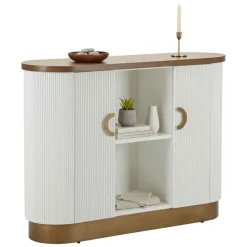 Credenza bianca e marrone 79x48x67h cm 2 ante - Kolinsky