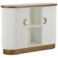Credenza bianca e marrone 79x48x67h cm 2 ante - Kolinsky