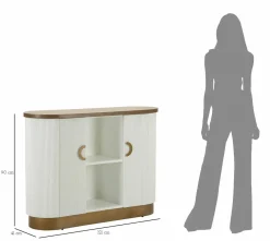 Credenza bianca e marrone 79x48x67h cm 2 ante - Kolinsky