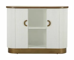 Credenza bianca e marrone 79x48x67h cm 2 ante - Kolinsky