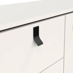 Credenza bianca e nera 150x40x72h cm 2 ante e 2 cassetti - Manyi