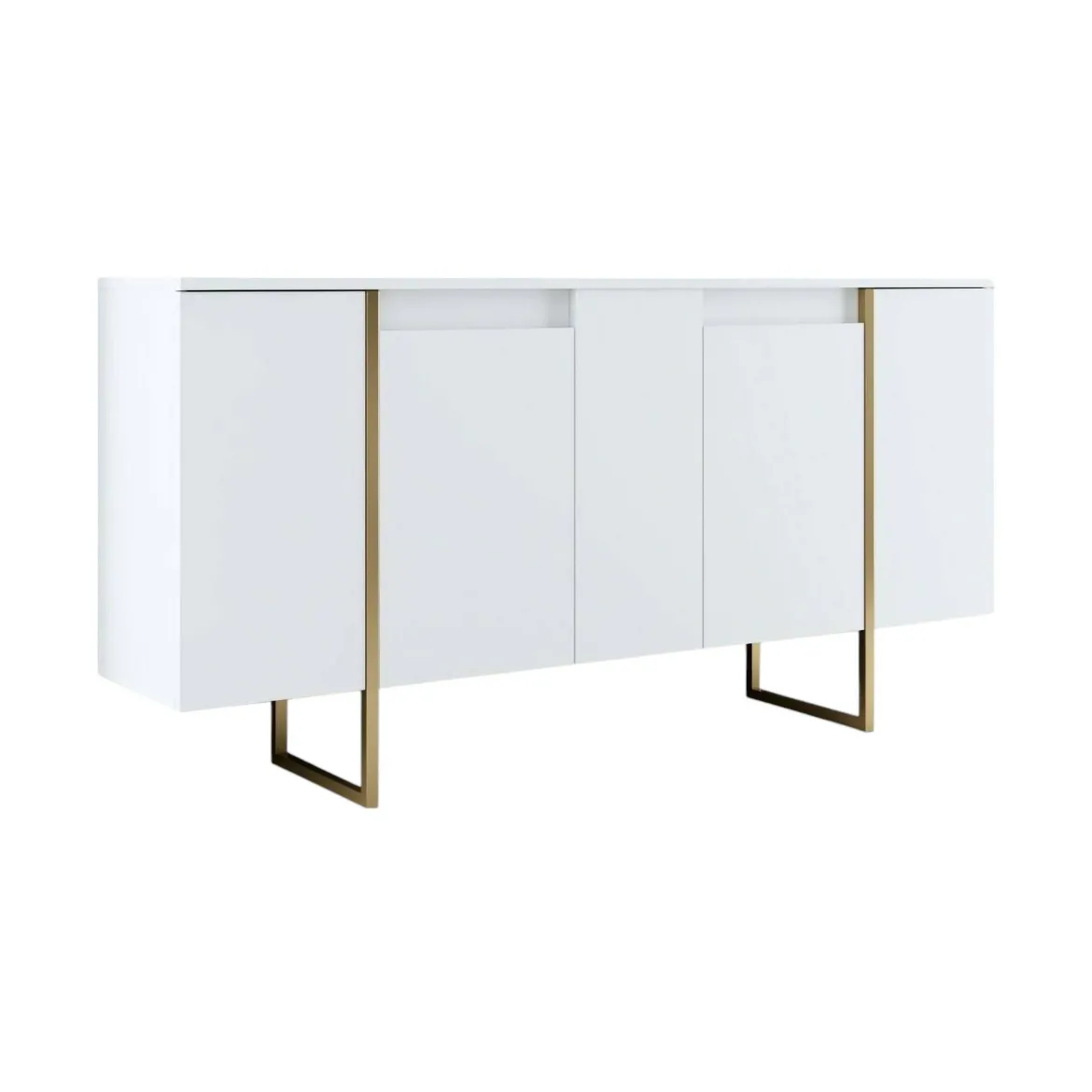 Credenza bianca e oro elegante 160x35x80h cm 4 ante - Arta