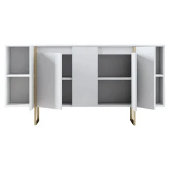 Credenza bianca e oro elegante 160x35x80h cm 4 ante - Arta
