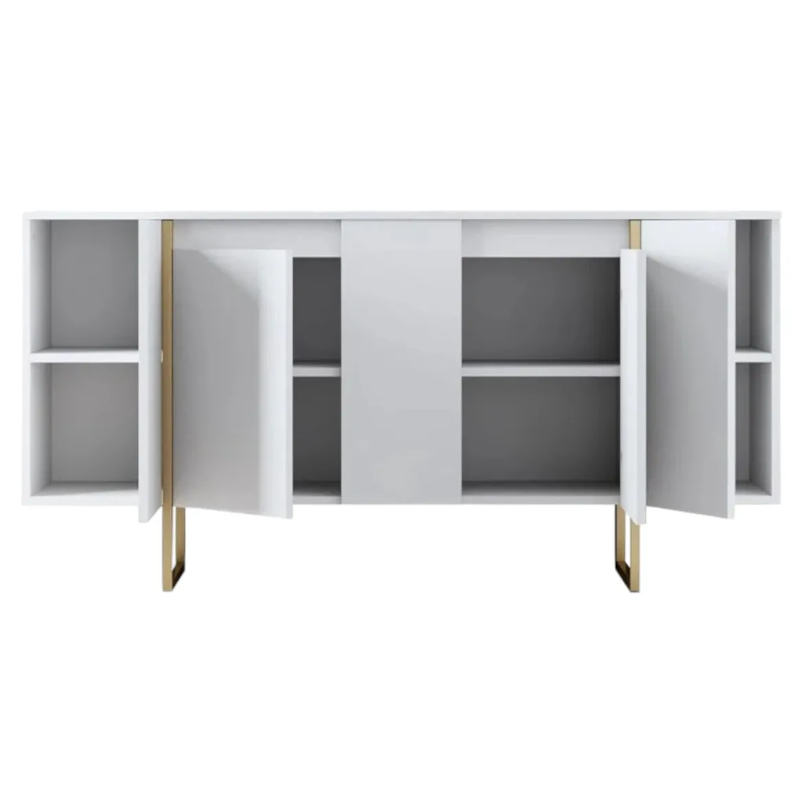 Credenza bianca e oro elegante 160x35x80h cm 4 ante - Arta