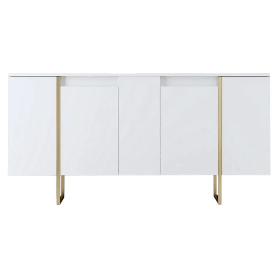 Credenza bianca e oro elegante 160x35x80h cm 4 ante - Arta