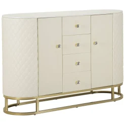 Credenza bianca e oro 120x40x85h cm 2 ante e 4 cassetti - Grotte