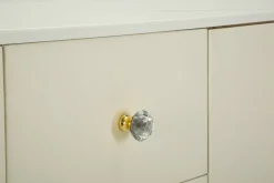 Credenza bianca e oro 120x40x85h cm 2 ante e 4 cassetti - Grotte