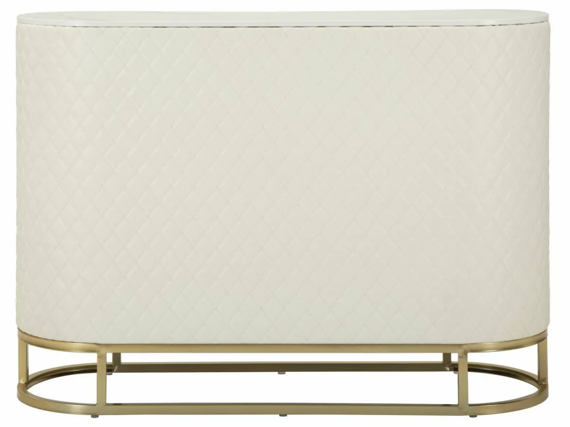 Credenza bianca e oro 120x40x85h cm 2 ante e 4 cassetti - Grotte