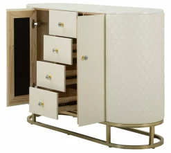 Credenza bianca e oro 120x40x85h cm 2 ante e 4 cassetti - Grotte