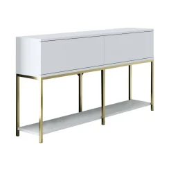 Credenza bianca e oro 150x30x80h cm 2 ante - Basilia