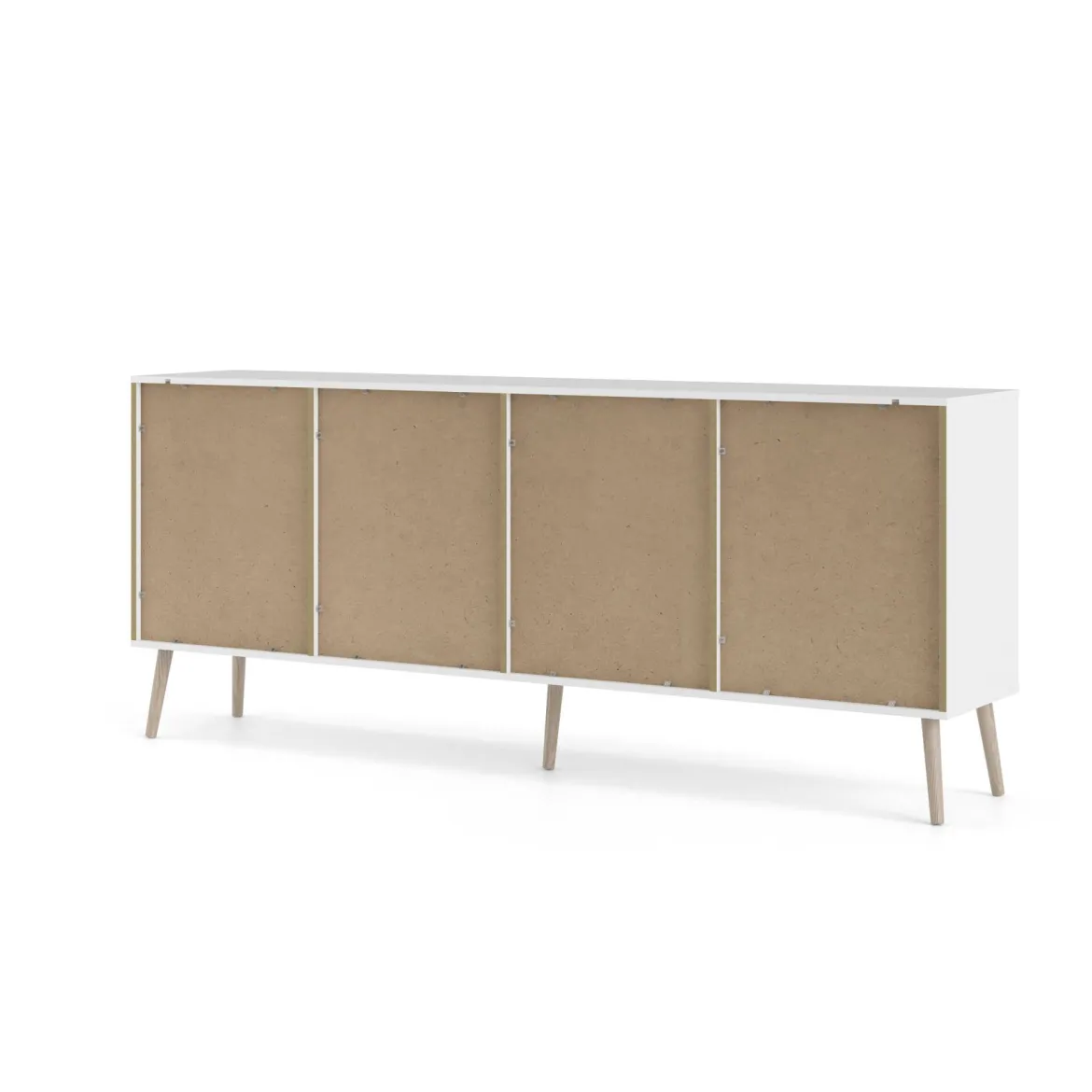Credenza bianca e quercia 195x39x81h cm 3 ante e 3 cassetti - Anima