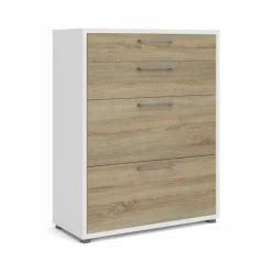 Credenza bianca e quercia 98x39x81h cm 2 ante e 1 cassetto - Audit