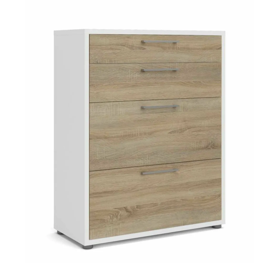 Credenza bianca e quercia 98x39x81h cm 2 ante e 1 cassetto - Audit