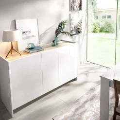 Credenza bianca e rovere 138x42x76h cm 3 ante - America