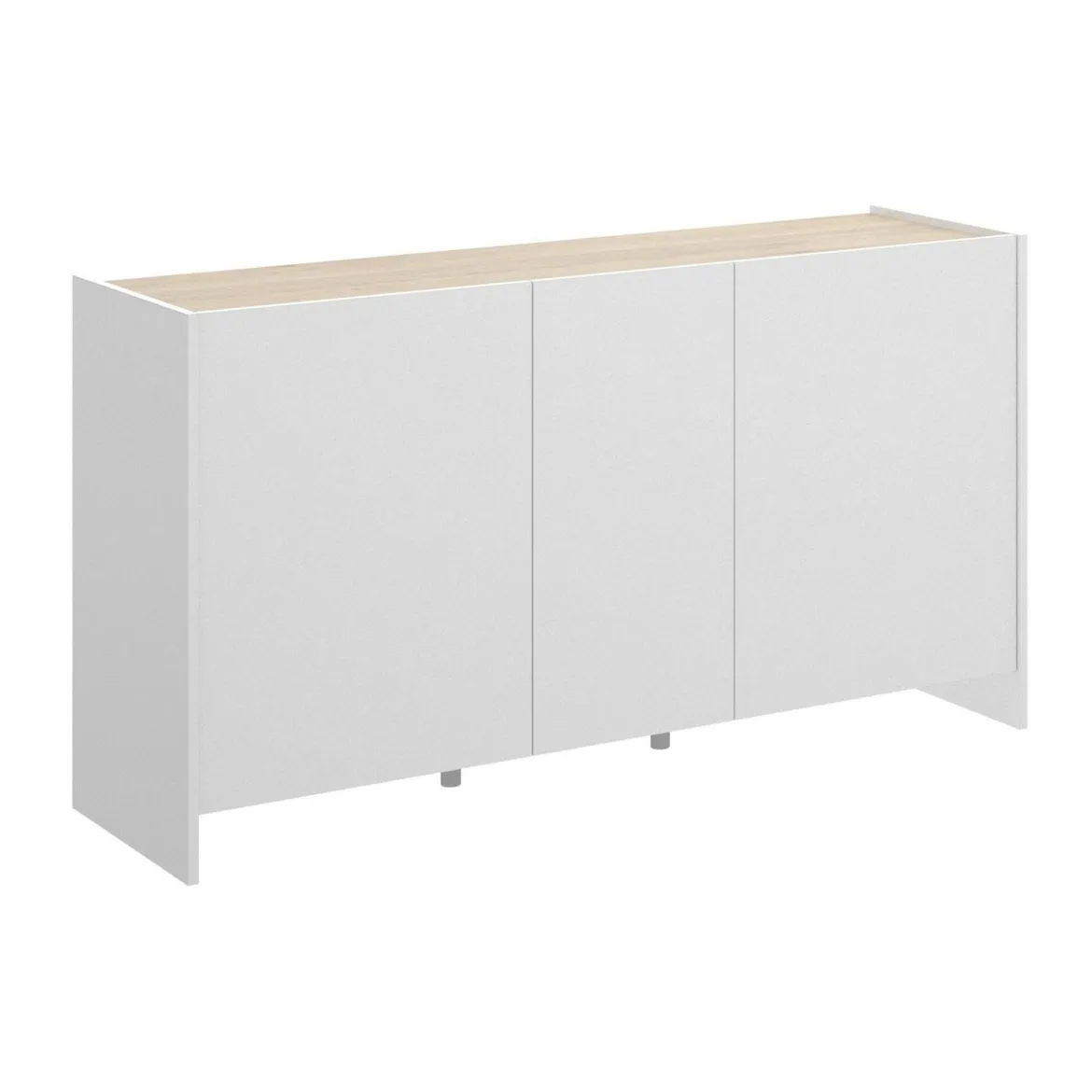 Credenza bianca e rovere 150x41x76h cm 3 ante - Crisantemo