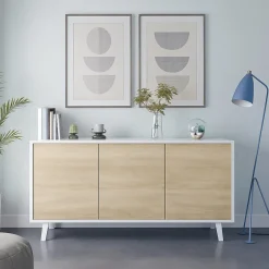 Credenza bianca 154x41x75h cm 3 ante - Acrolorum