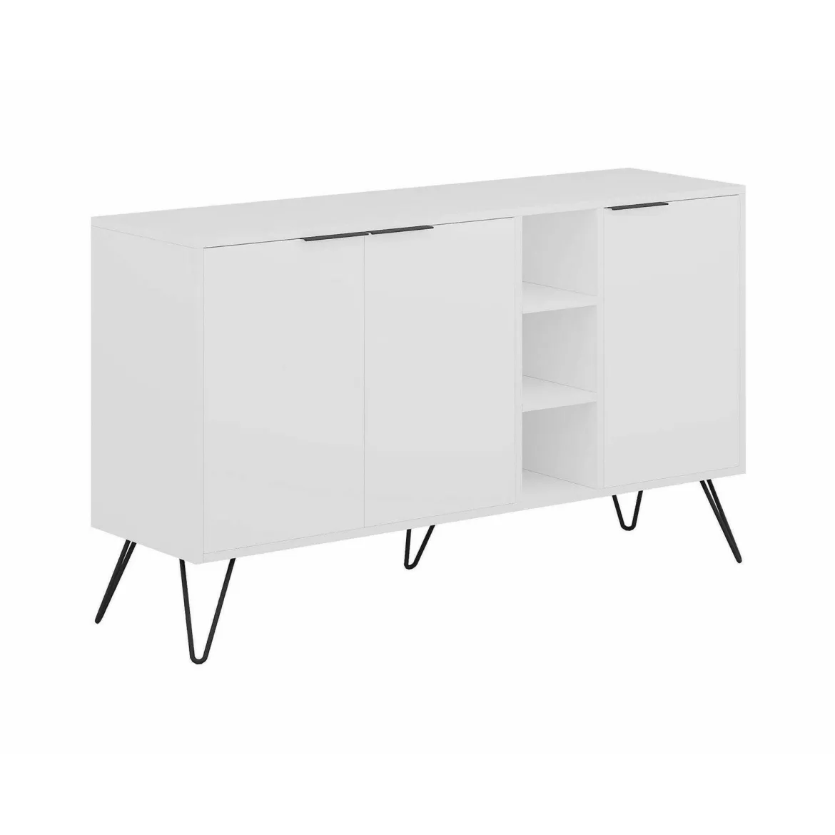 Credenza bianca 142x35x83h cm 3 ante - Alin