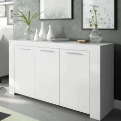 Credenza bianca 144x42x80h cm 3 ante - Amaculi