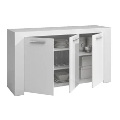Credenza bianca 144x42x80h cm 3 ante - Amaculi
