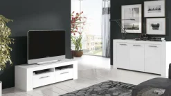 Credenza bianca 144x42x80h cm 3 ante - Amaculi