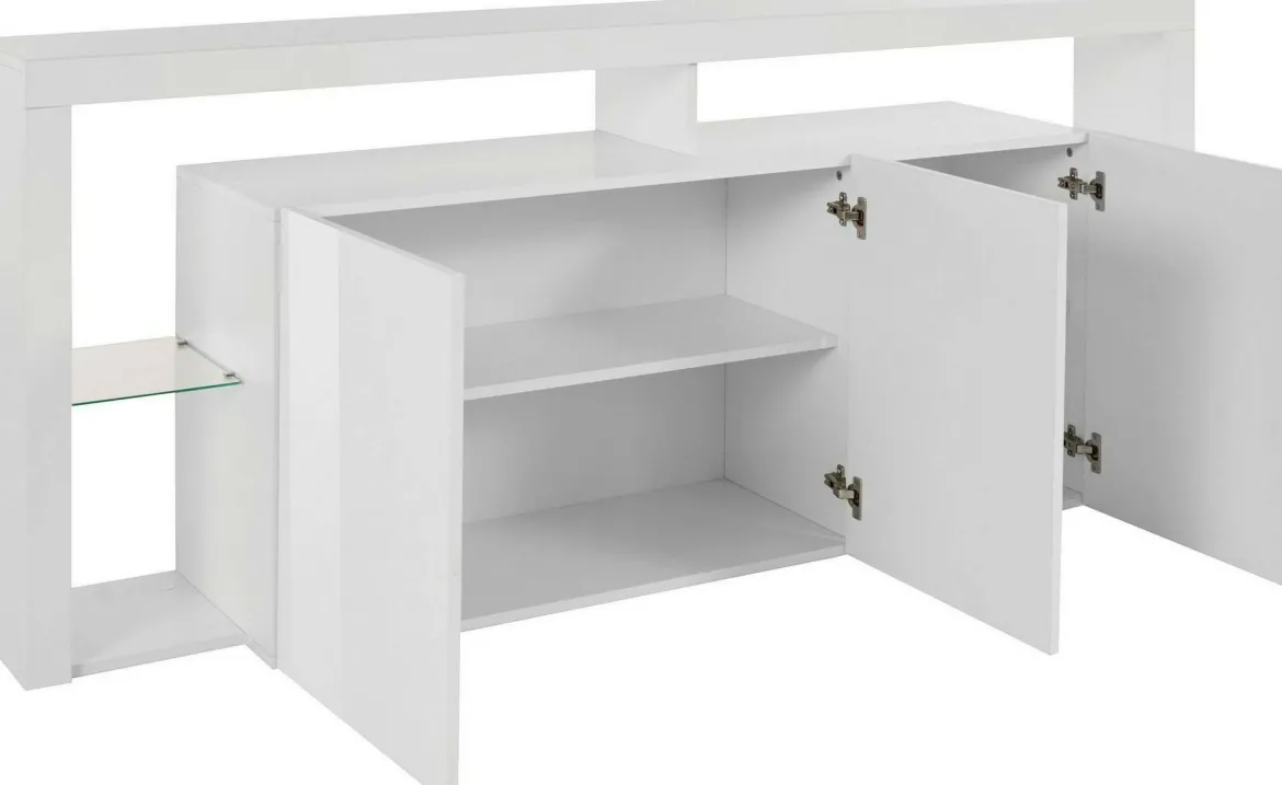 Credenza bianca 200x40x80h cm 3 ante - Andaleiv