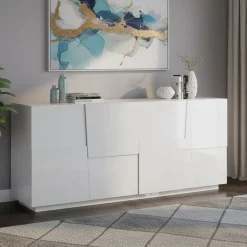 Credenza bianca 200x44x86h cm 4 ante - Arda