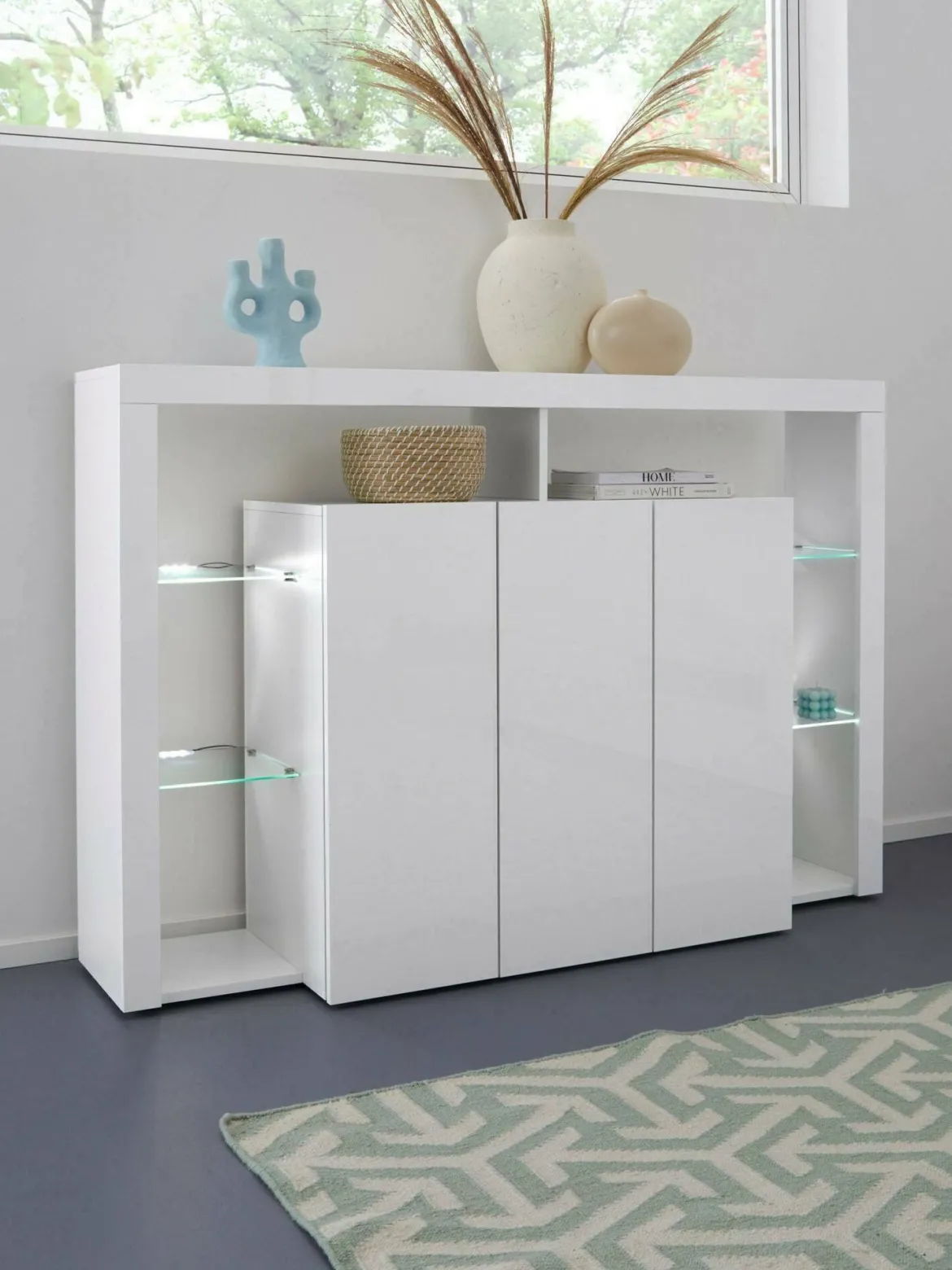 Credenza bianca 150x40x100h cm 3 ante - Bagnasco