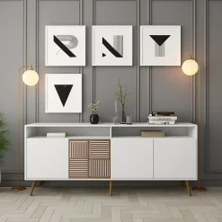 Credenza bianca 180x35x78h cm 4 ante - Benjamin