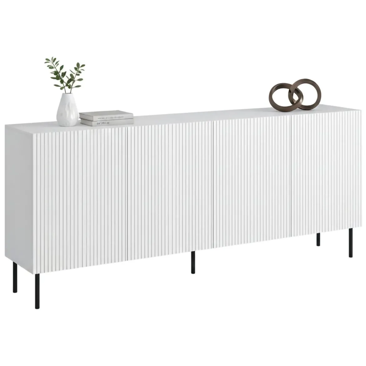 Credenza bianca 200x42x82h cm 4 ante - Corana