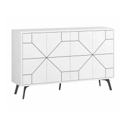 Credenza bianca 123x35x62h cm 4 ante - Earl