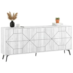 Credenza bianca 184x35x77h cm 4 ante - Earl