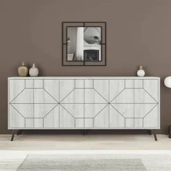 Credenza bianca 184x35x77h cm 4 ante - Earl