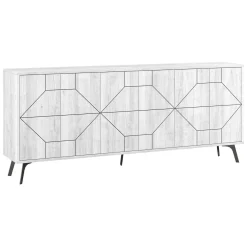 Credenza bianca 184x35x77h cm 4 ante - Earl