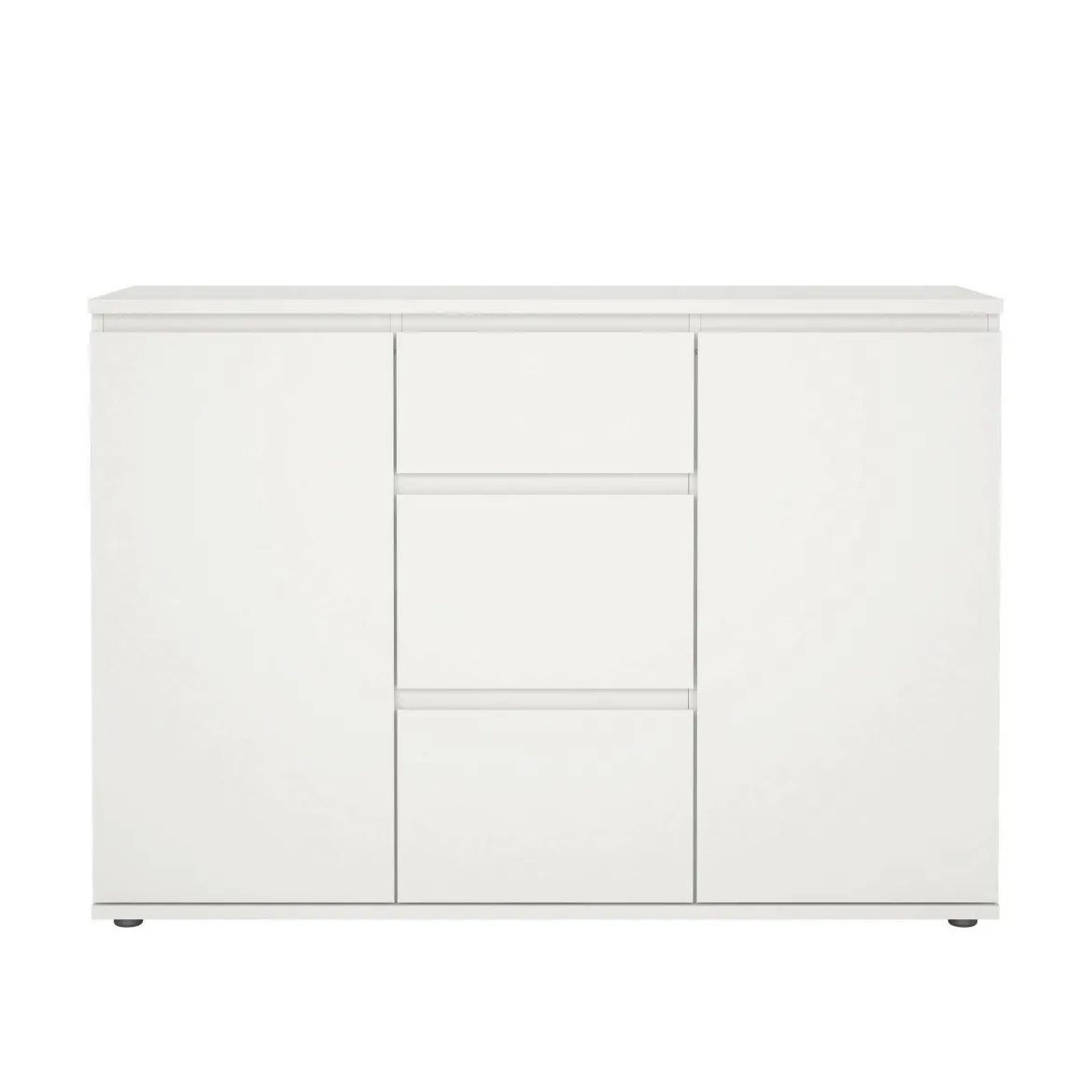 Credenza bianca 119x40x83h cm 2 ante e 3 cassetti - Zumpano