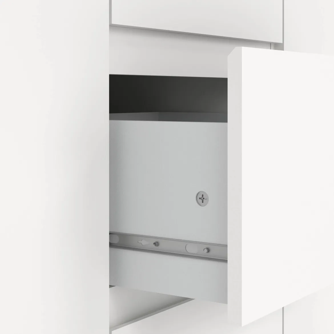 Credenza bianca 119x40x83h cm 2 ante e 3 cassetti - Zumpano