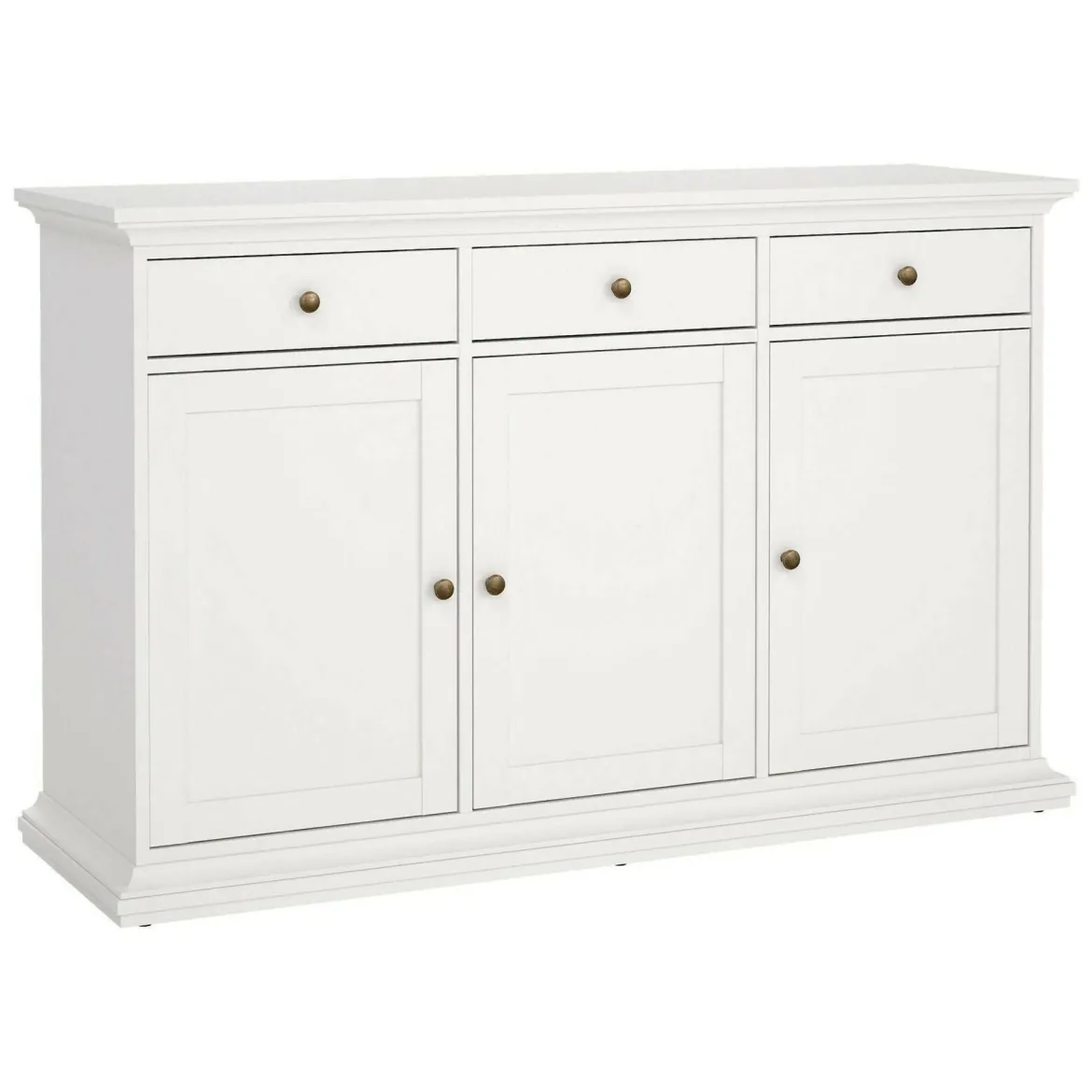 Credenza bianca 143x46x91h cm 3 ante e 3 cassetti - Asola