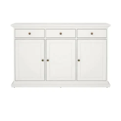 Credenza bianca 143x46x91h cm 3 ante e 3 cassetti - Asola