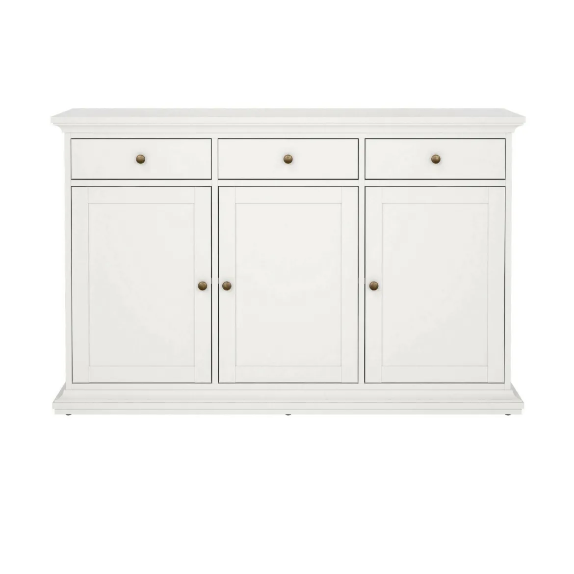Credenza bianca 143x46x91h cm 3 ante e 3 cassetti - Asola