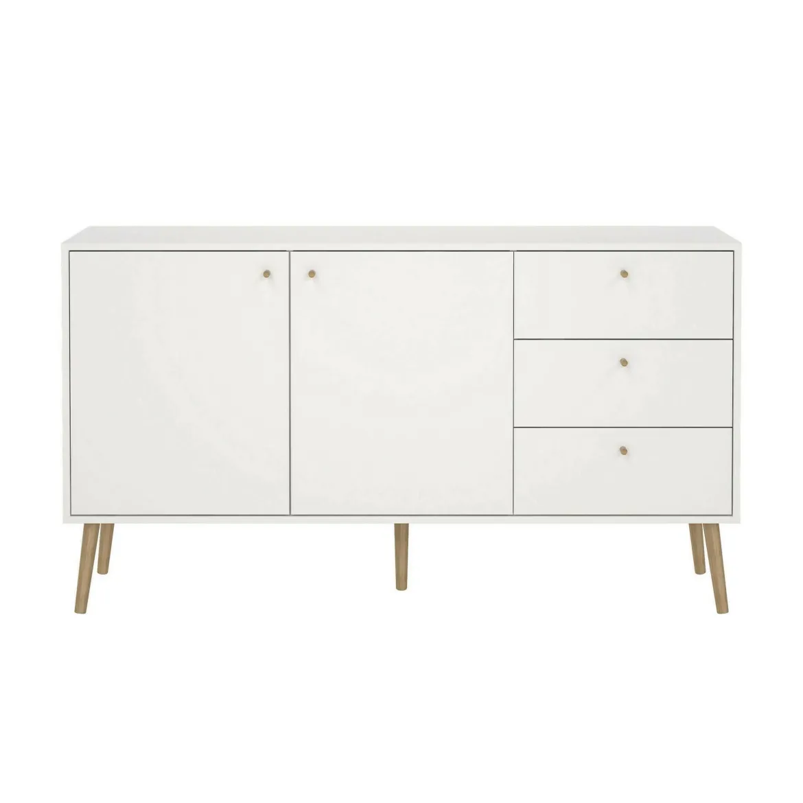 Credenza bianca 147x39x81h cm 2 ante e 3 cassetti - Erina
