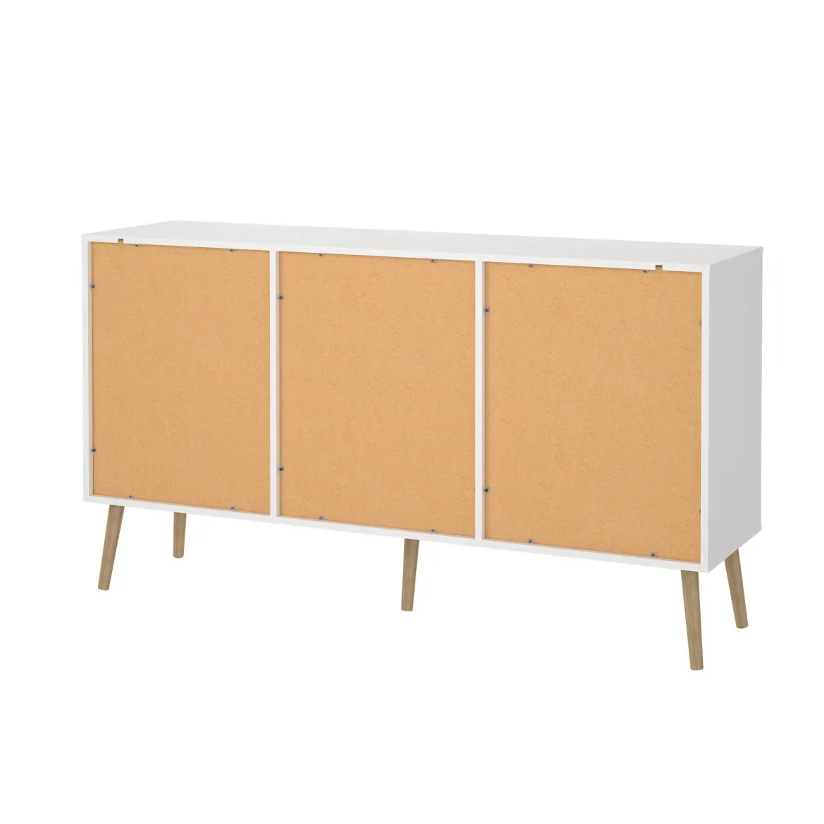 Credenza bianca 147x39x81h cm 2 ante e 3 cassetti - Erina