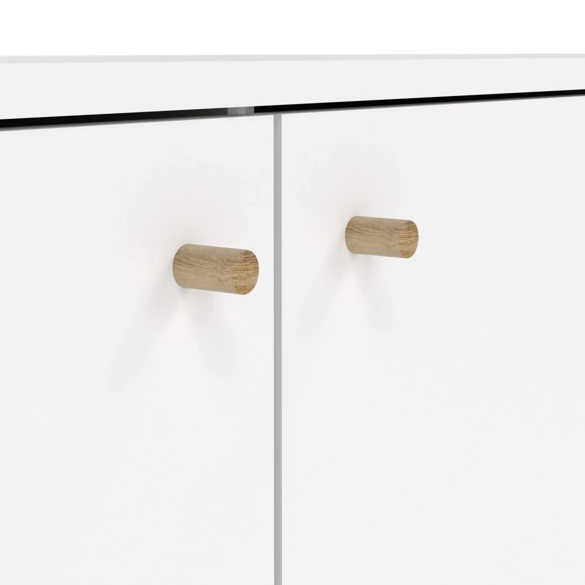 Credenza bianca 147x39x81h cm 2 ante e 3 cassetti - Erina