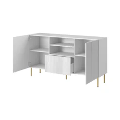 Credenza bianca 151x38x79h cm 2 ante e 3 cassetti - Whitney