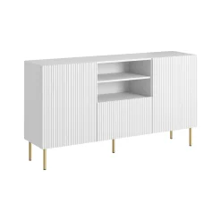 Credenza bianca 151x38x79h cm 2 ante e 3 cassetti - Whitney